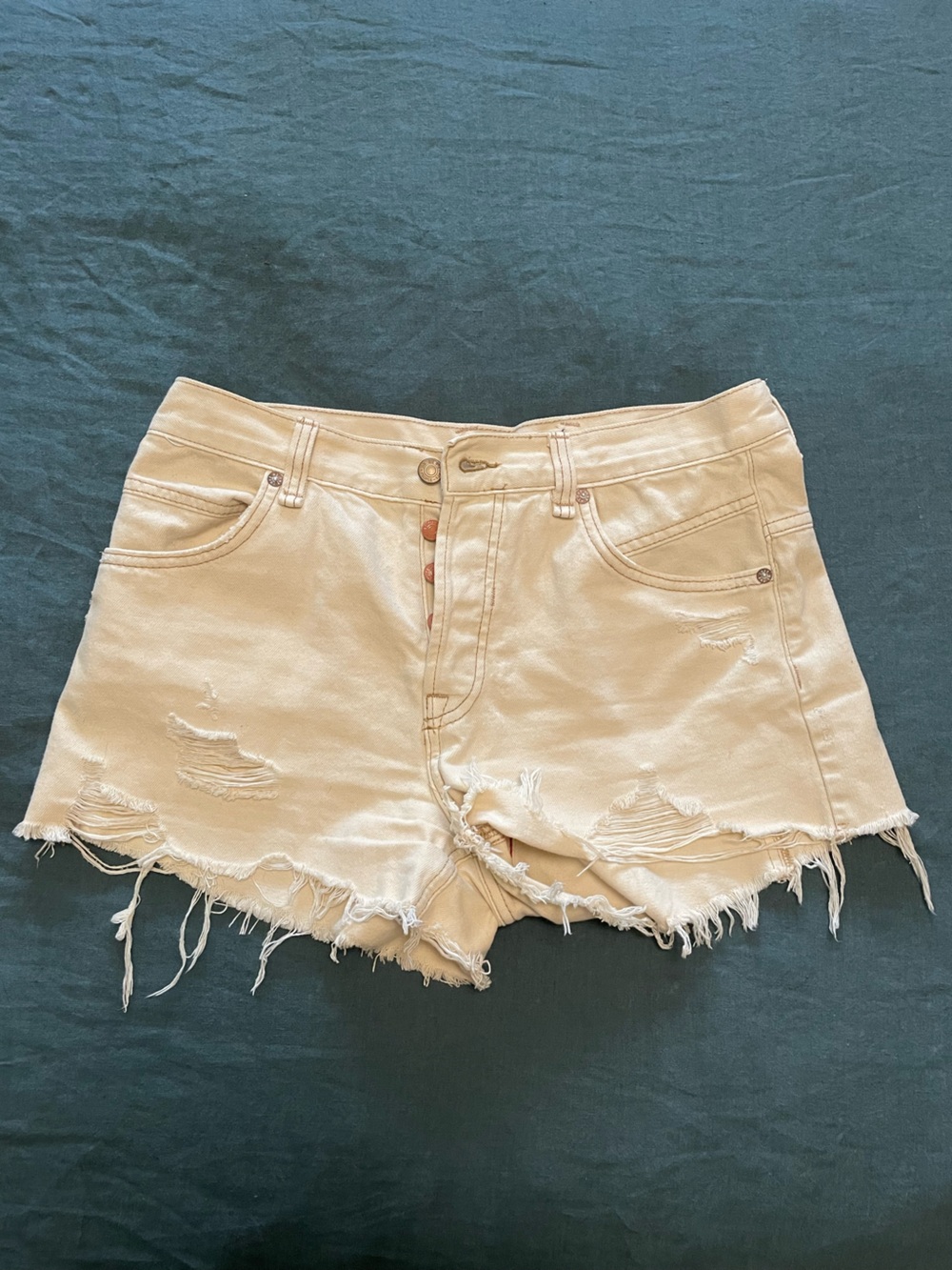 We The Free Cream Now or Never Denim Cutoff Shorts